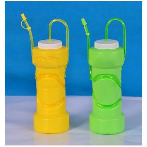 Garrafa leve com canudo moldada por sopro